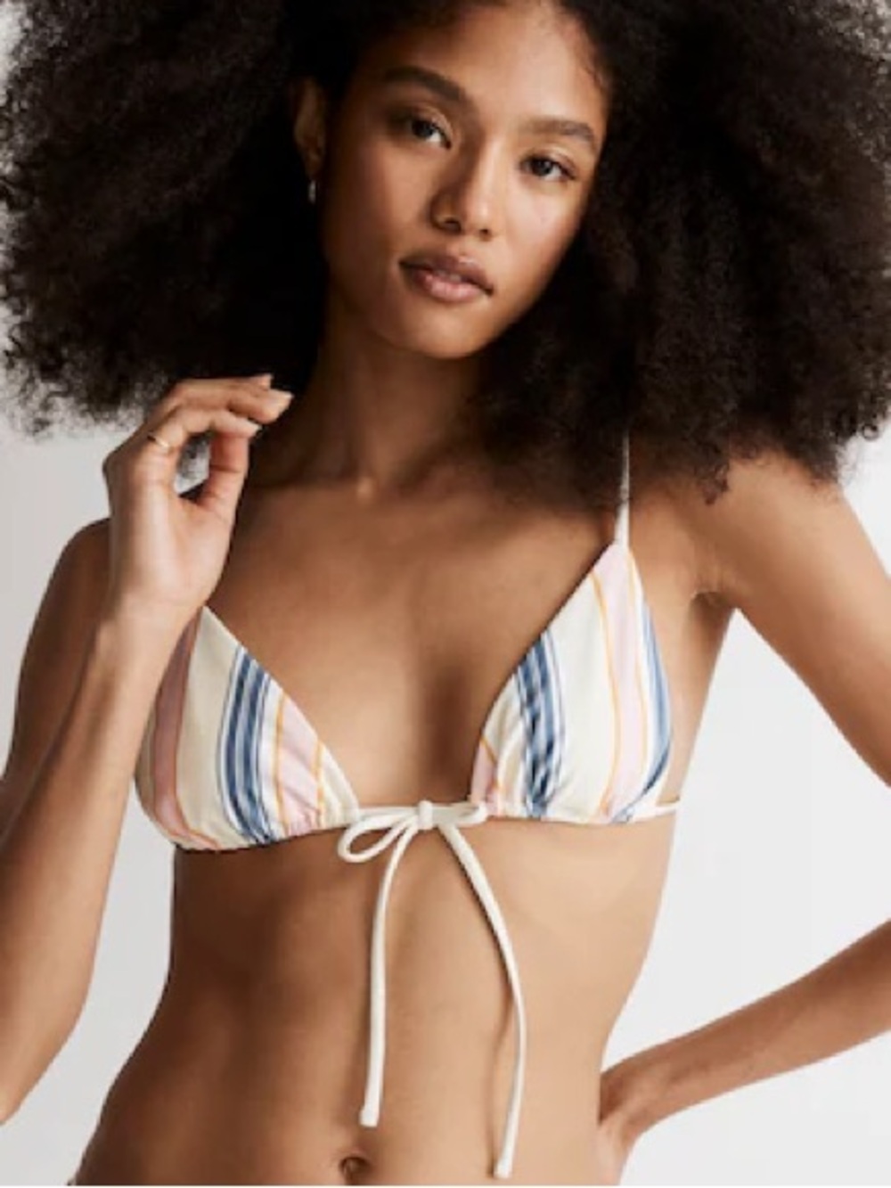 Madewell x OOKIOH Size Medium Ipanema Bikini Top in Cabana Stripe NEW